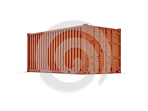 Shipping Cargo Container Twenty FeetÂ for Logistics and Transportation on White Background